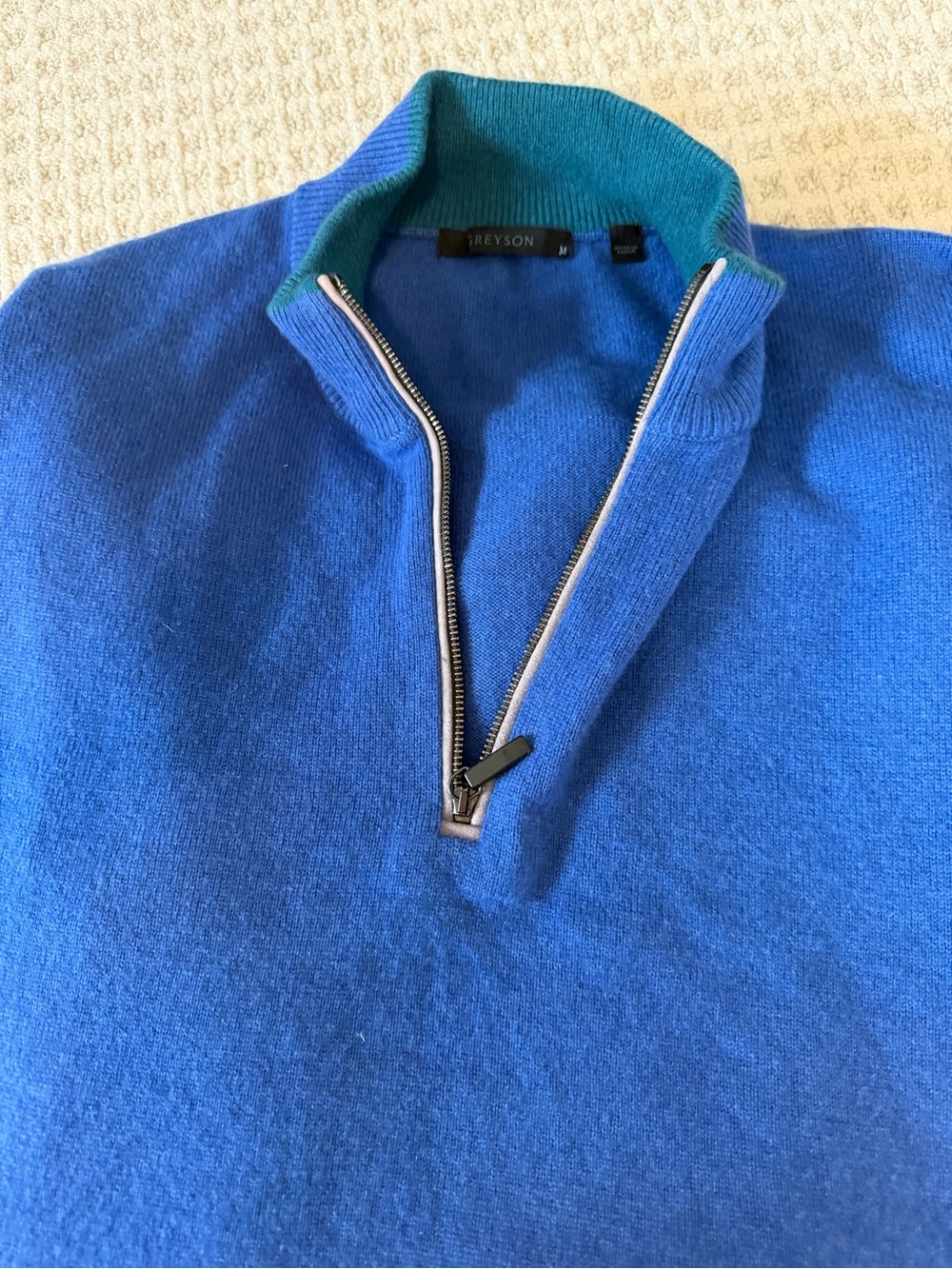 Greyson Men’s Blue quarter - zip Sweater size M
